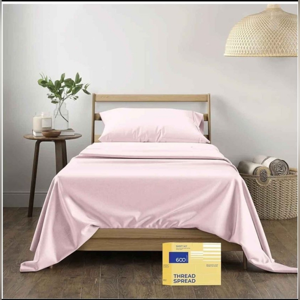 THREAD SPREAD Luxury Egyptian Cotton Sheets Twin XL Size - 600 Thread Count 3 PC